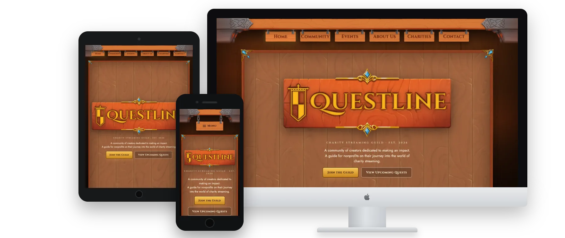 Questline Guild website mockup